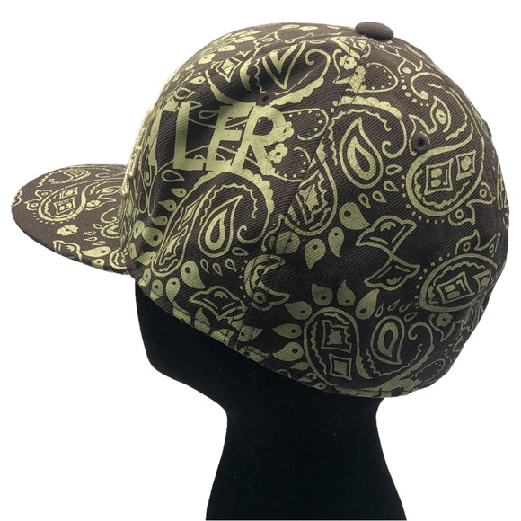 Hustler Hat Brown Mint Green Paisley Bandana Print Embroidery Large Baseball Cap - Picture 4 of 9